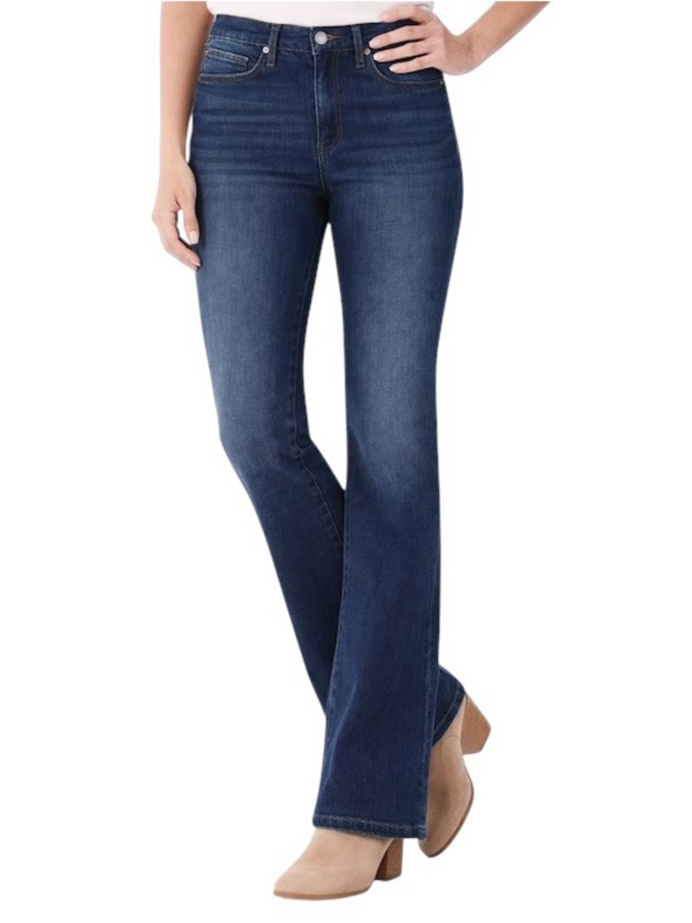 Nicole Miller Bootcut Jeans High Rise Indigo Wash Stretch Sz 12